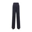 Blue Wool Casual Pants