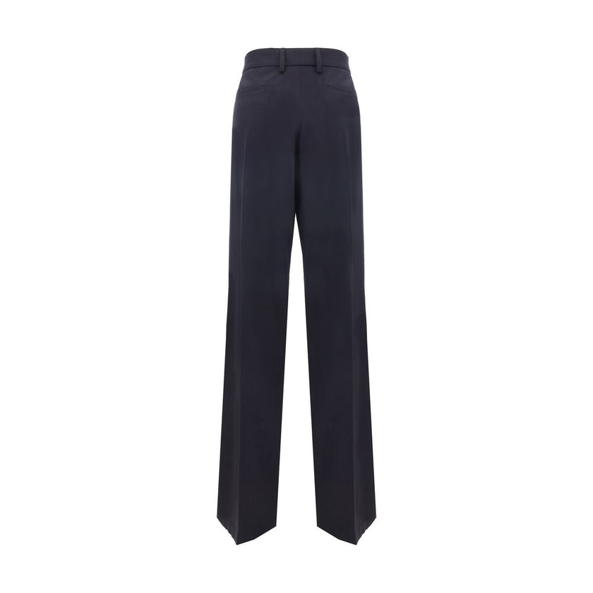 Blue Wool Casual Pants