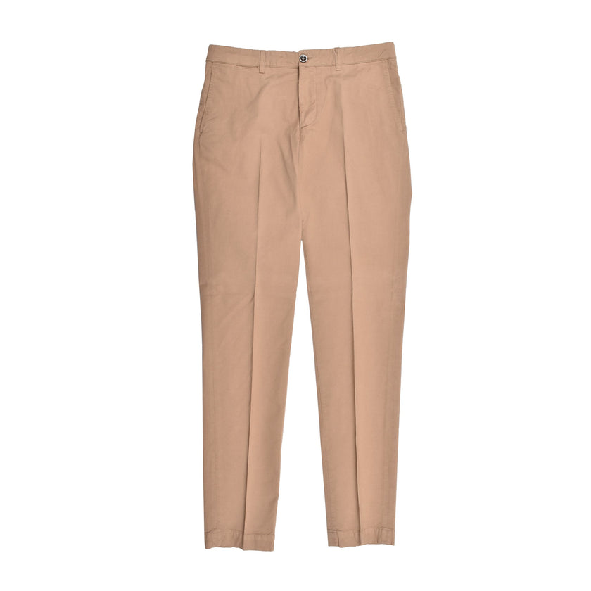 Beige Elastane Casual Pants