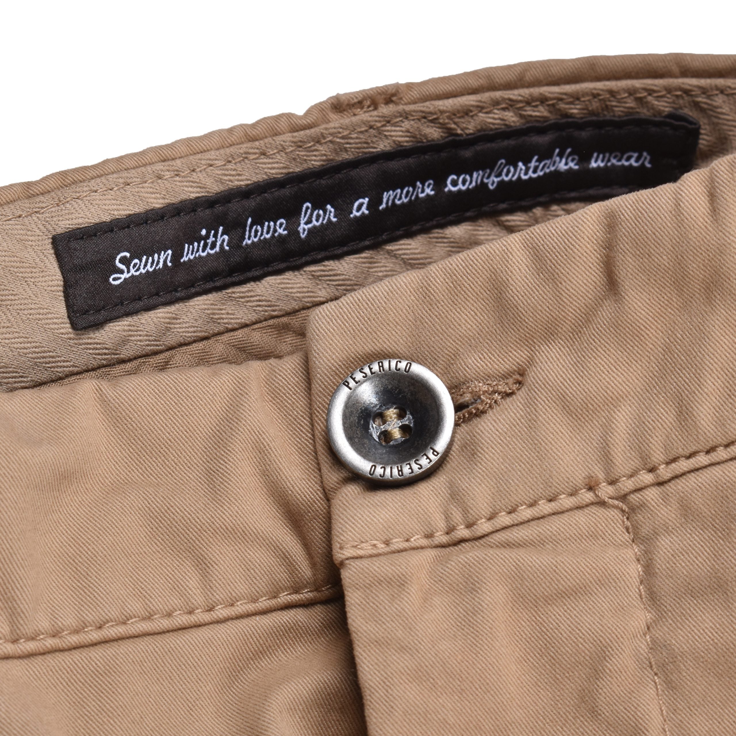 Beige Elastane Casual Pants