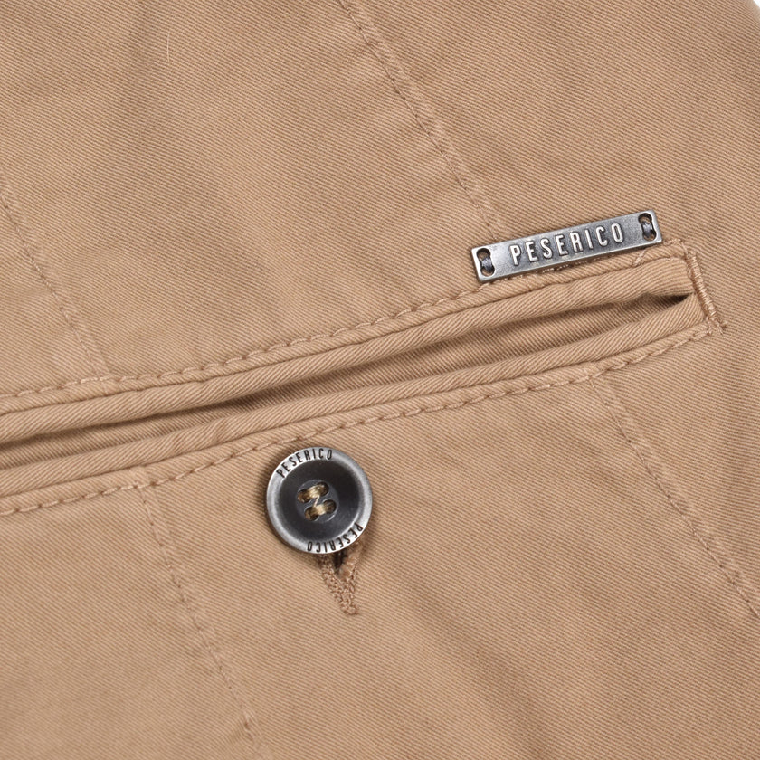 Beige Elastane Casual Pants