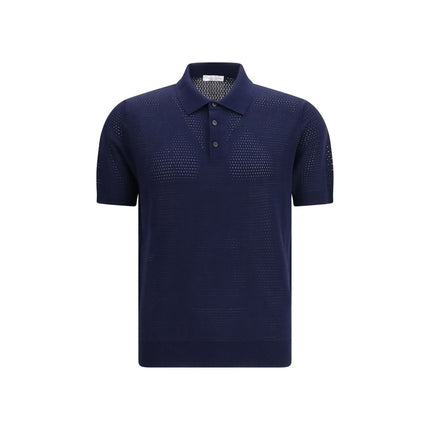 Blue Cotton Polo Shirt