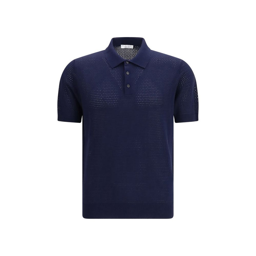 Blue Cotton Polo Shirt