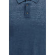 Blue Linen Polo Shirt