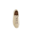 Beige Calf Leather Bos Taurus Low Top Sneakers