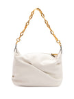 White Diamond Hobo Leather Shoulder Bag