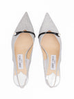 Silver Fine Glitter Amita 45 Slingback Pumps