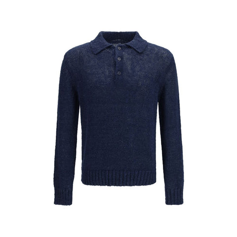 Blue Cotton Polo Shirt