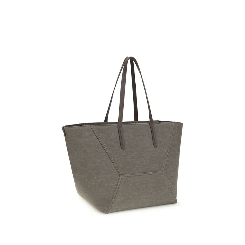 Brown Cotton Shoulder Bag