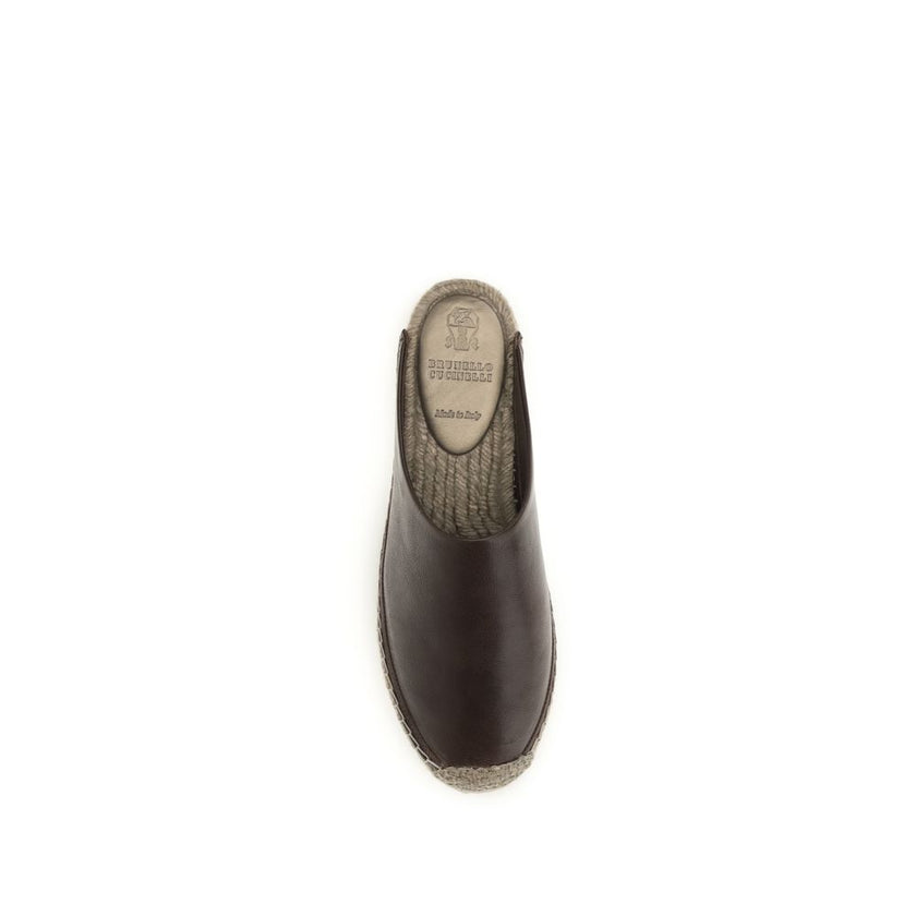 Brown Calf Leather Bos Taurus Espadrilles