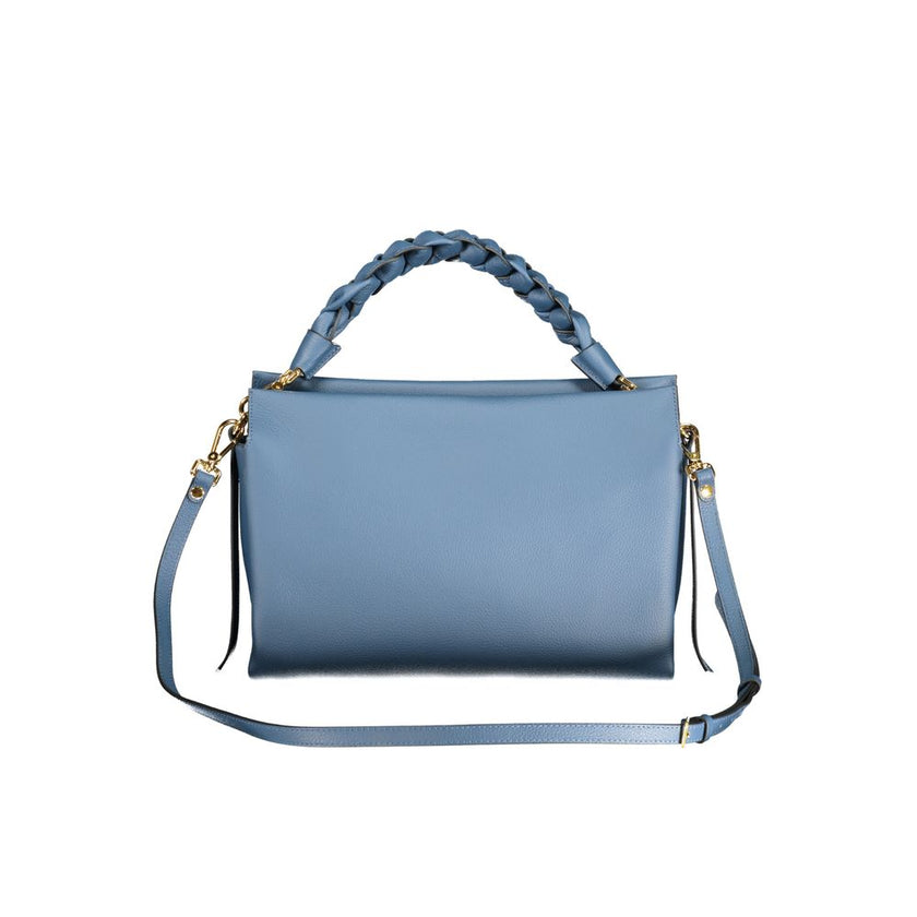 Blue Leather Women Handbag