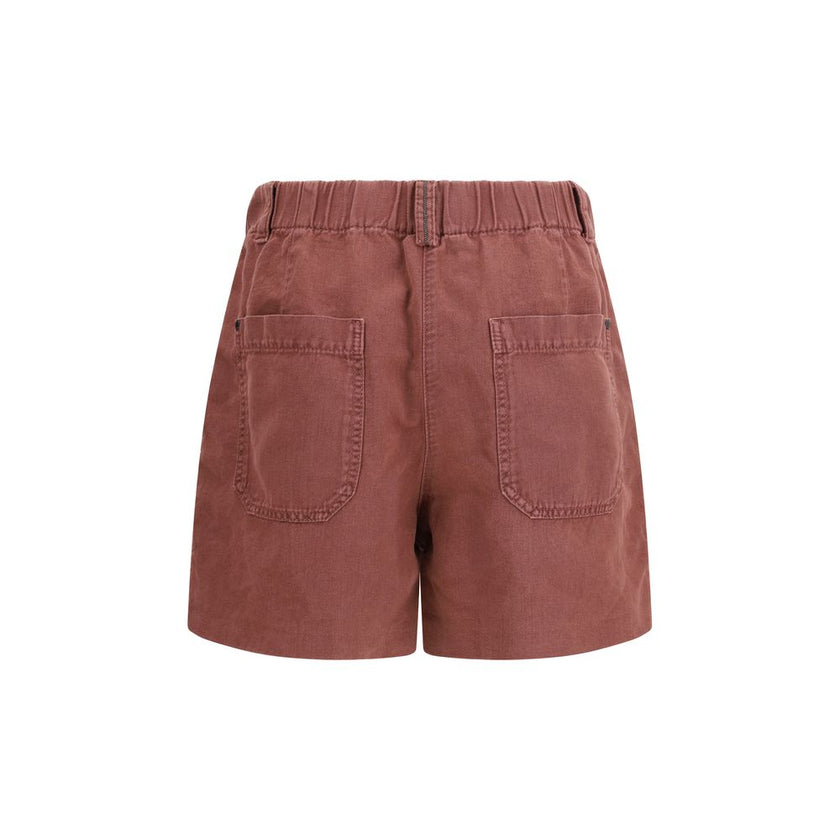 Brown Cotton Bermuda Shorts