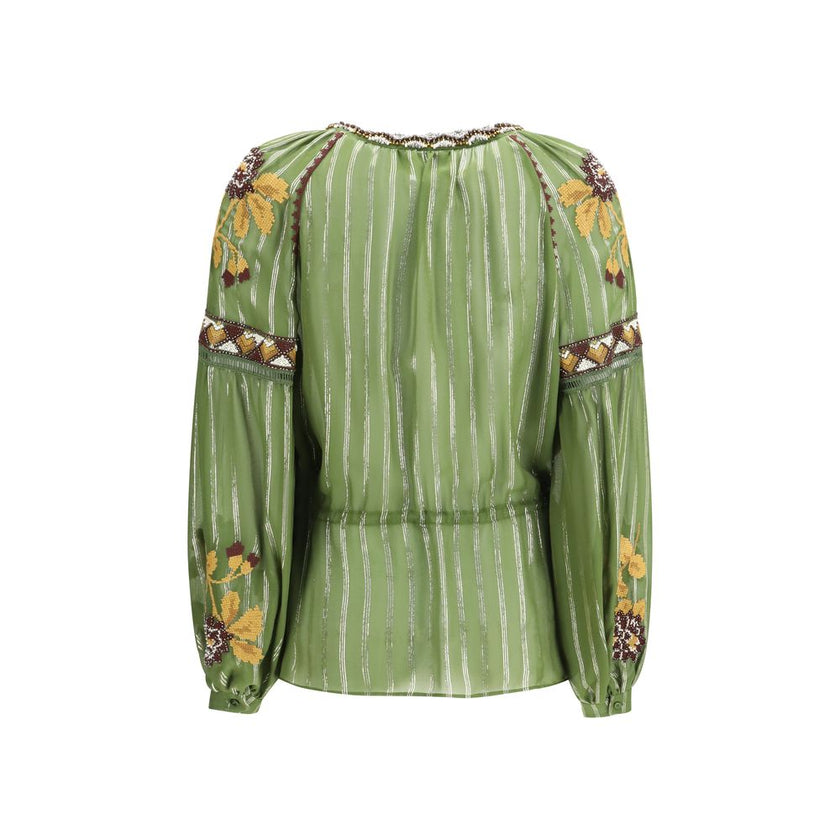 Bicolor Silk Pattern Shirt