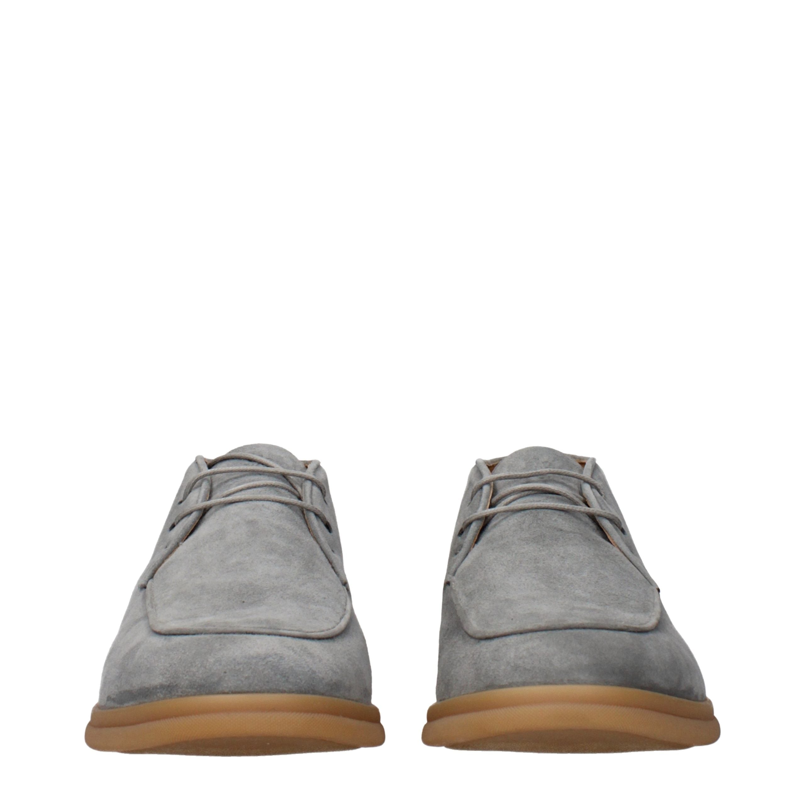 Gray Leather Oxfords And Derbies