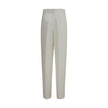 White Linen Casual Pants