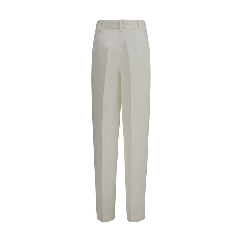 White Linen Casual Pants