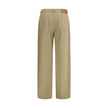 Beige Cotton Casual Pants