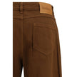 Brown Cotton Casual Pants