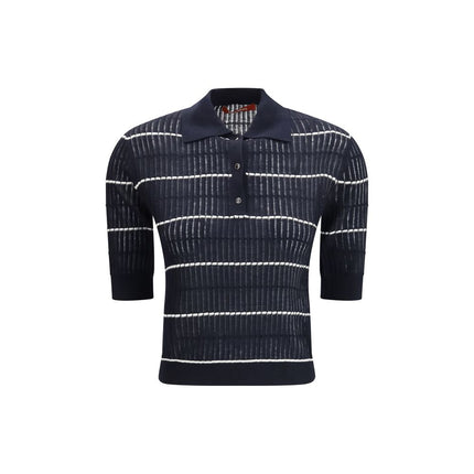 Blue Silk Polo Shirt