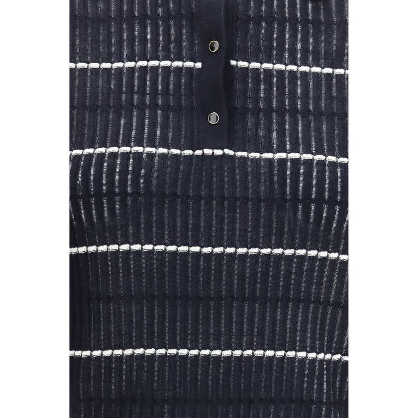 Blue Silk Polo Shirt