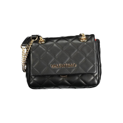 Black Polyurethane Women Shoulder Bag