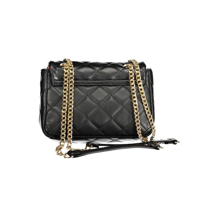 Black Polyurethane Women Shoulder Bag