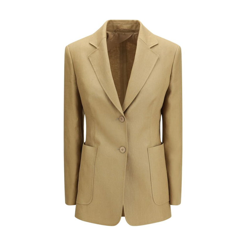 Beige Linen Jackets And Coat