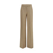 Beige Linen Casual Pants