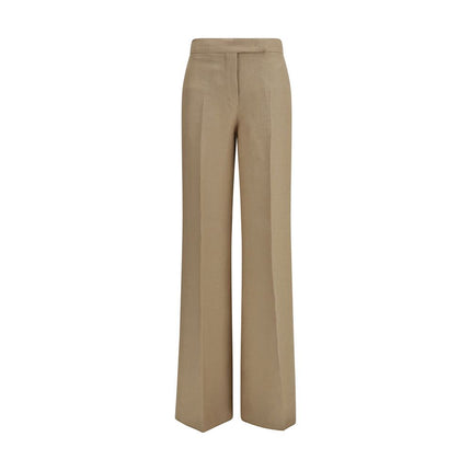 Beige Linen Casual Pants