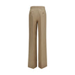 Beige Linen Casual Pants