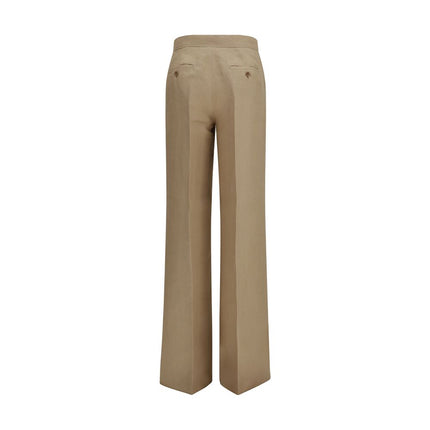 Beige Linen Casual Pants