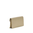 Beige Calf Leather Bos Taurus Shoulder Bag