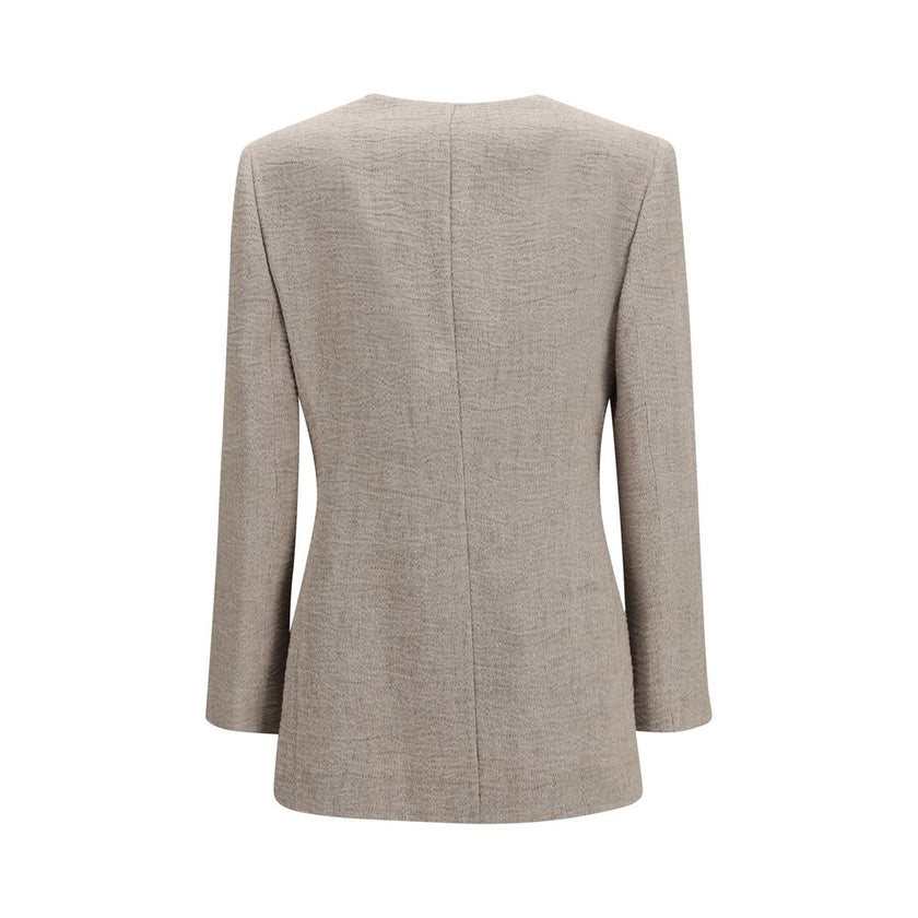 Beige Linen Blazer