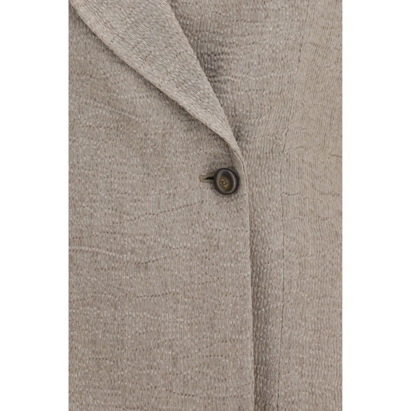 Beige Linen Blazer