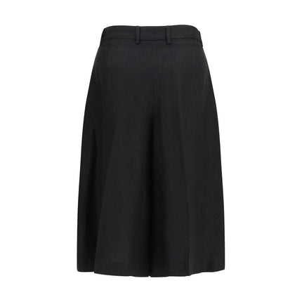 Black Viscose Bermuda Shorts