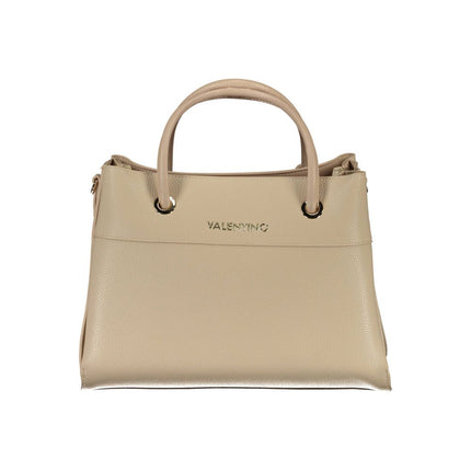 Beige Polyurethane Women Handbag