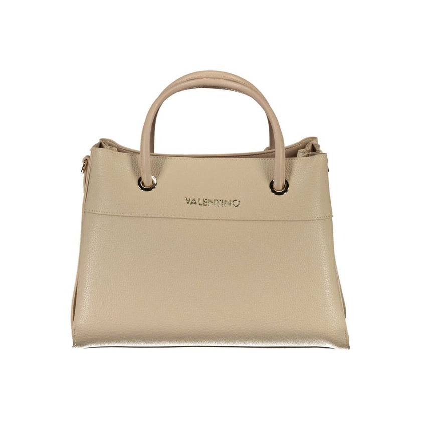 Beige Polyurethane Women Handbag