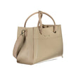 Beige Polyurethane Women Handbag