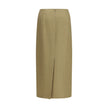 Beige Linen Midi Skirt
