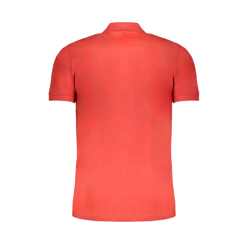 Red Cotton Men Polo Shirt