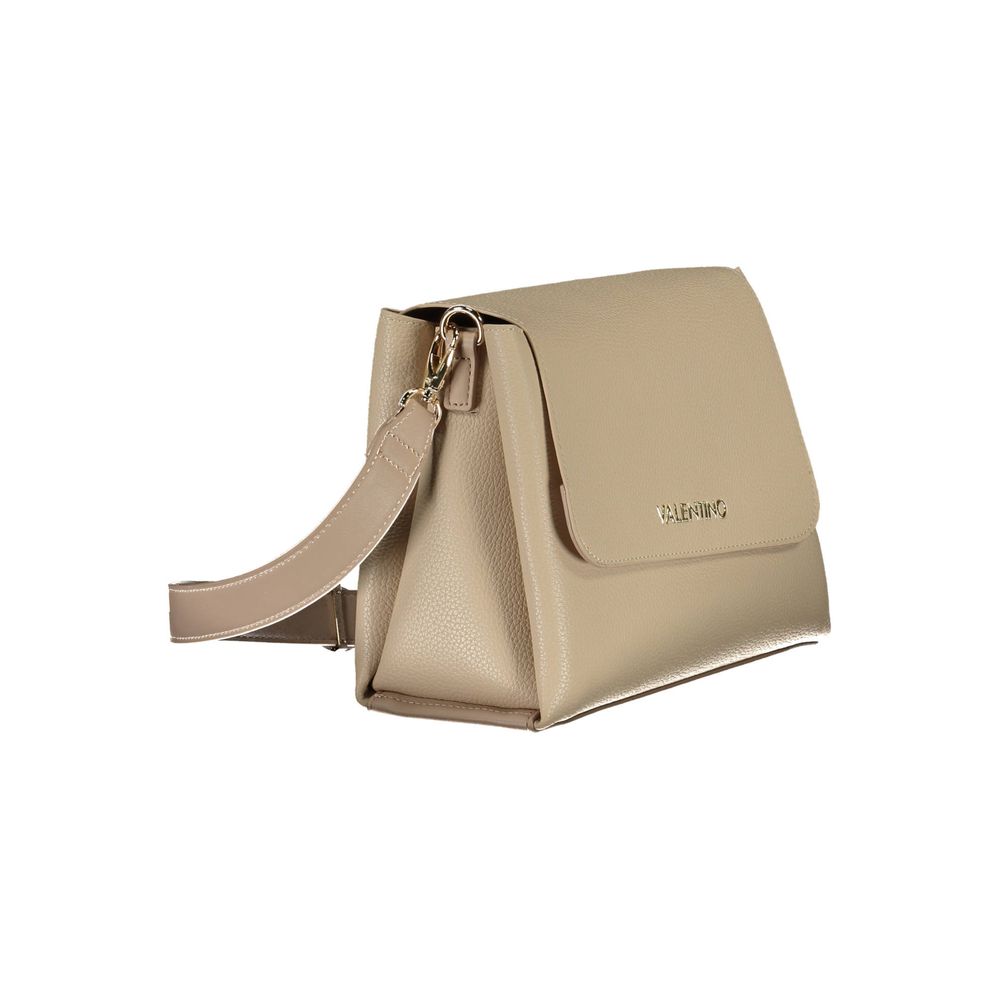 Beige Polyurethane Women Handbag