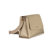 Beige Polyurethane Women Handbag