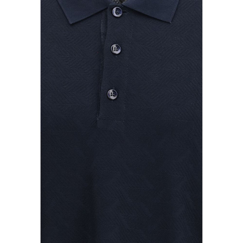 Blue Viscose Polo Shirt