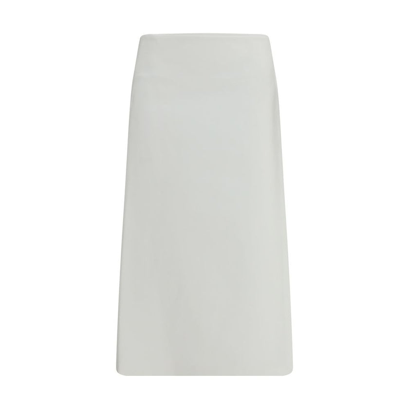 White Cotton Midi Skirt