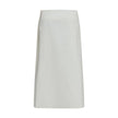 White Cotton Midi Skirt