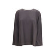 Brown Cotton Long Sleeve T-Shirt