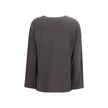 Brown Cotton Long Sleeve T-Shirt