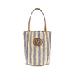 Blue Raffia Backet Bag