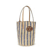 Blue Raffia Backet Bag
