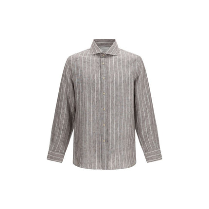 Beige Linen Dress Shirt
